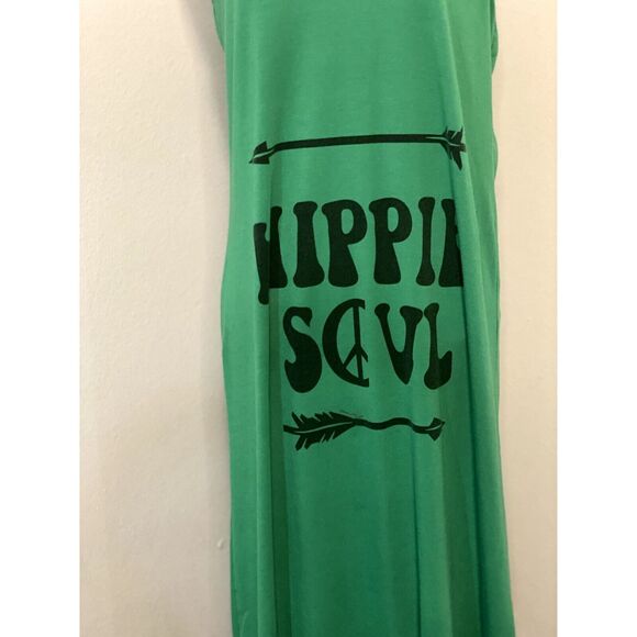 Misslook Womens Small  Maxi Dress "Hippie Soul" Spaghetti Strap V Neck Green - Picture 4 of 8